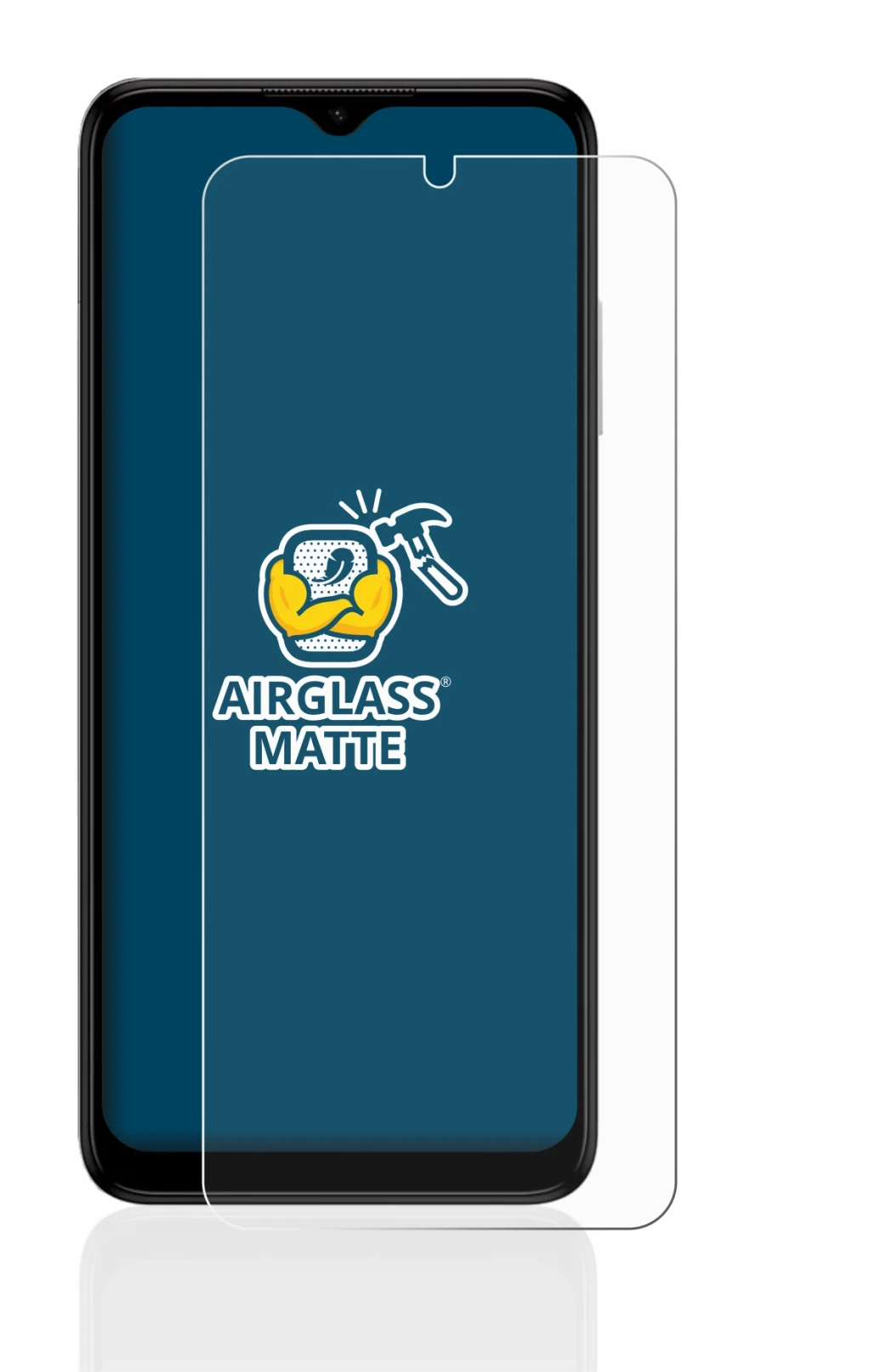 Abbildung des Geräts Nokia G22 mit einer Vielzahl des Displayschutzes.