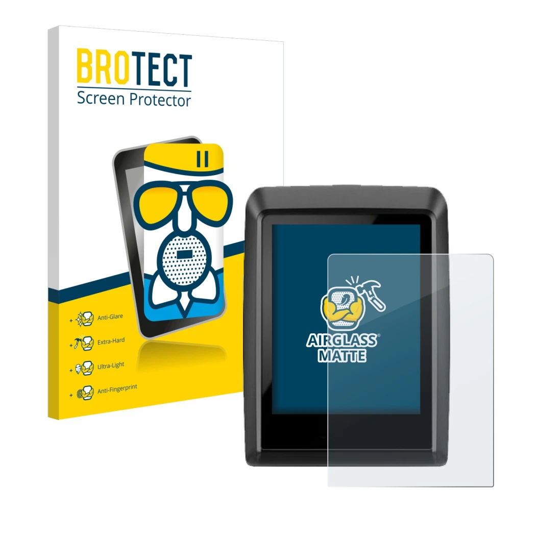 Vorderseite einer Produktverpackung mit dem Markenlogo BROTECT. Daneben ist das Gerät Bosch Kiox 500 mit dem zugehörigen Displ