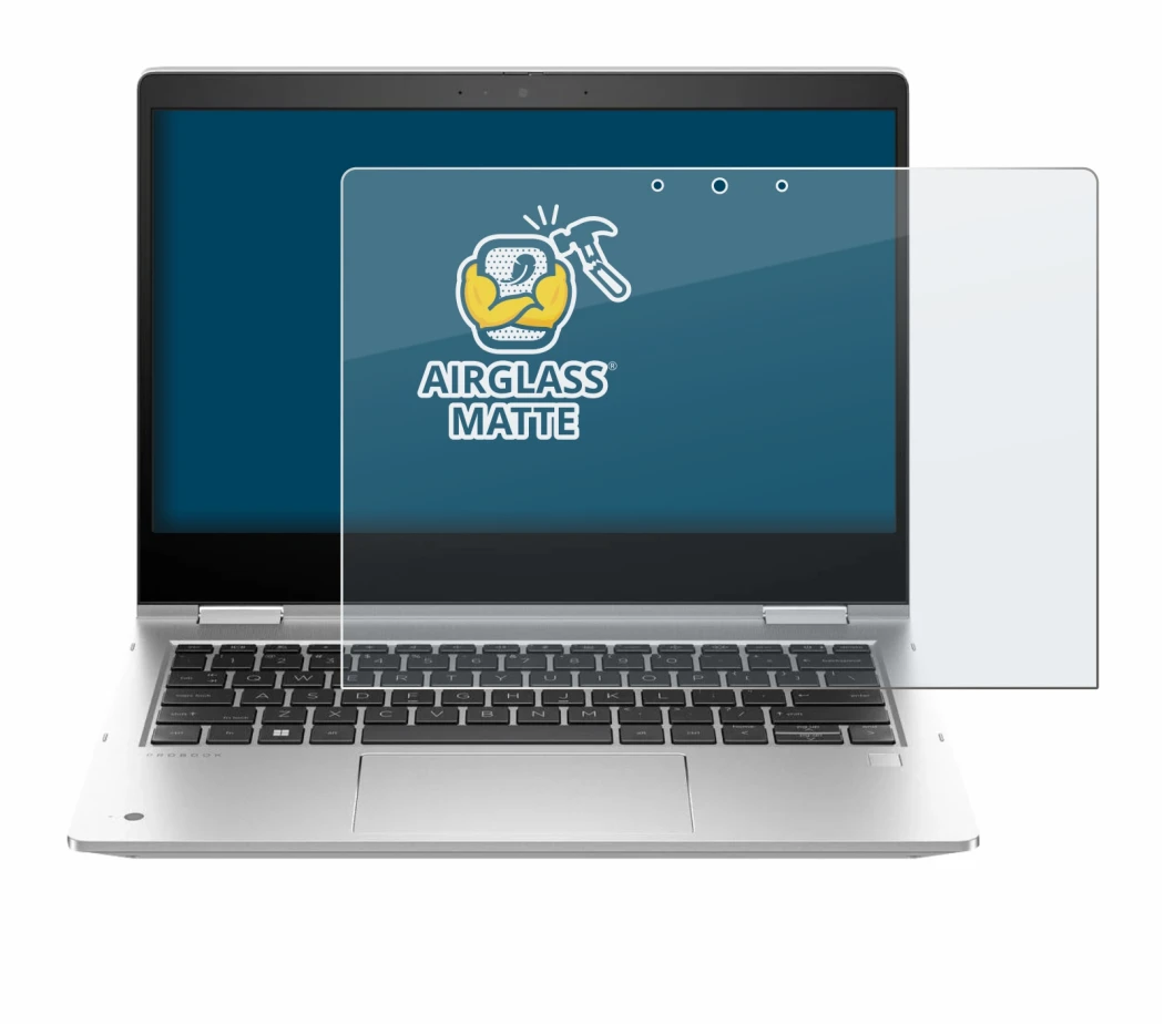 Abbildung des Geräts HP ProBook x360 435 G10 mit einer Vielzahl des Displayschutzes.