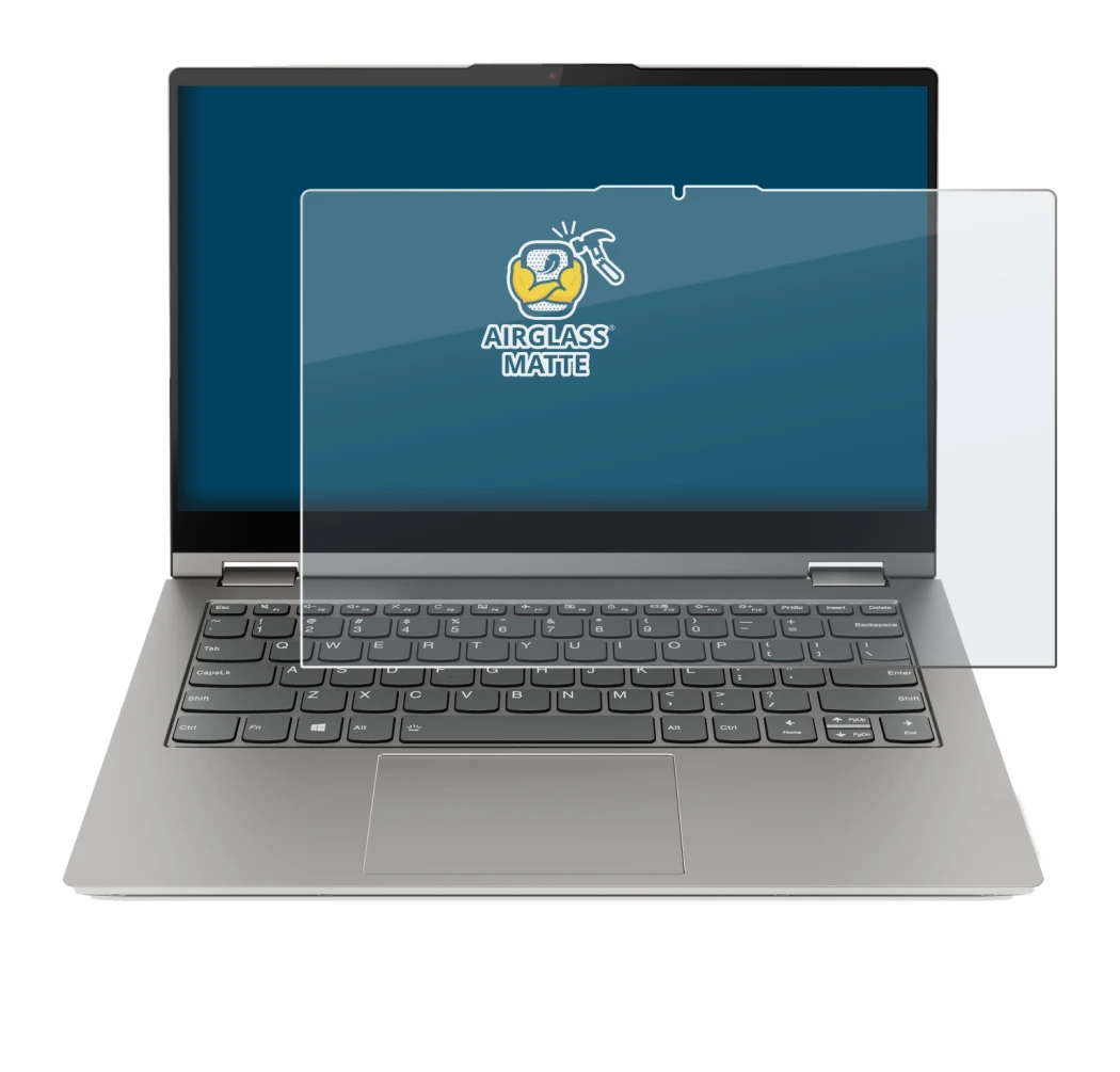 Abbildung des Geräts Lenovo ThinkBook 14s Yoga G3 mit einer Vielzahl des Displayschutzes.
