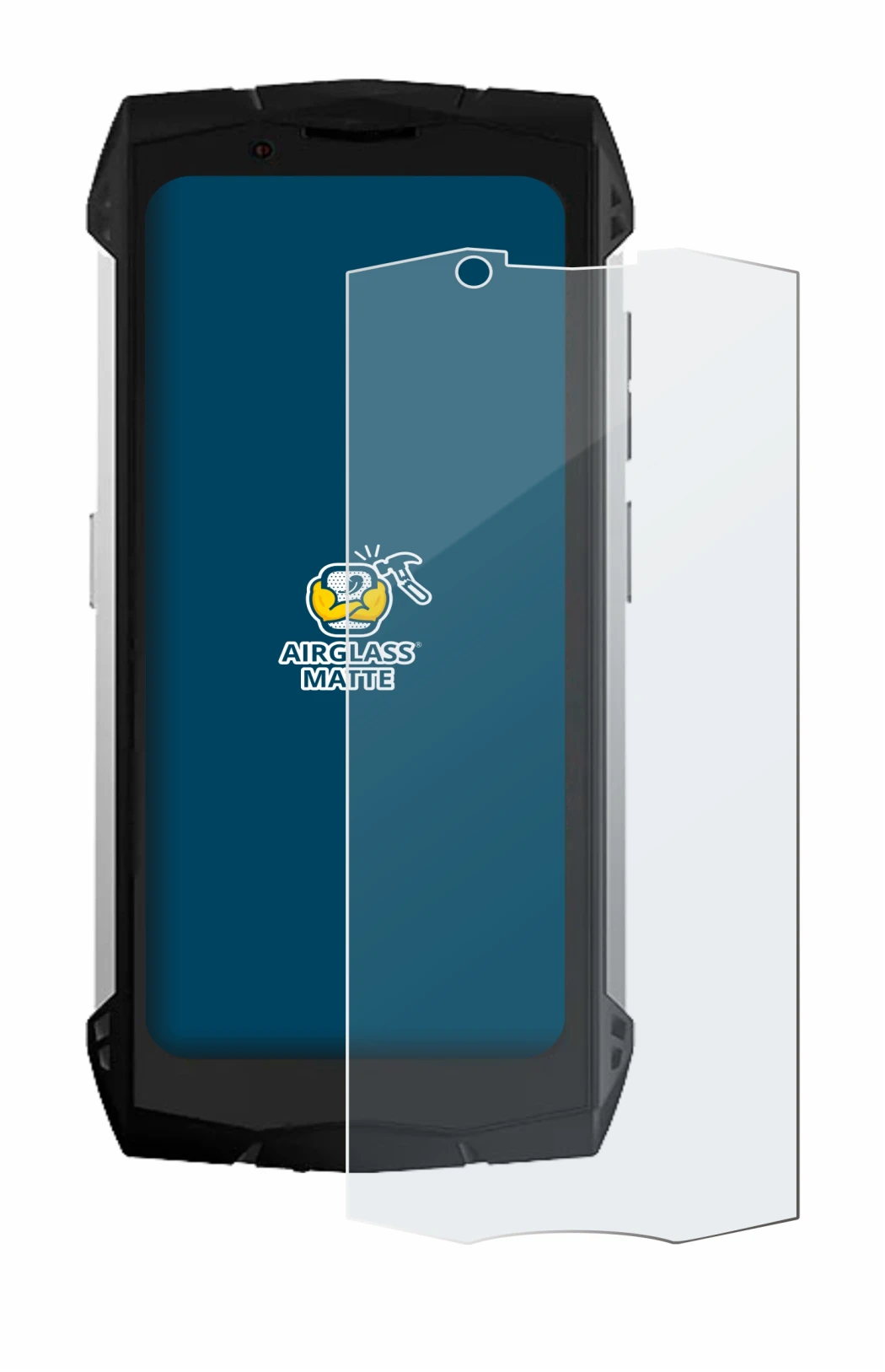 Abbildung des Geräts Doogee S Mini mit einer Vielzahl des Displayschutzes.