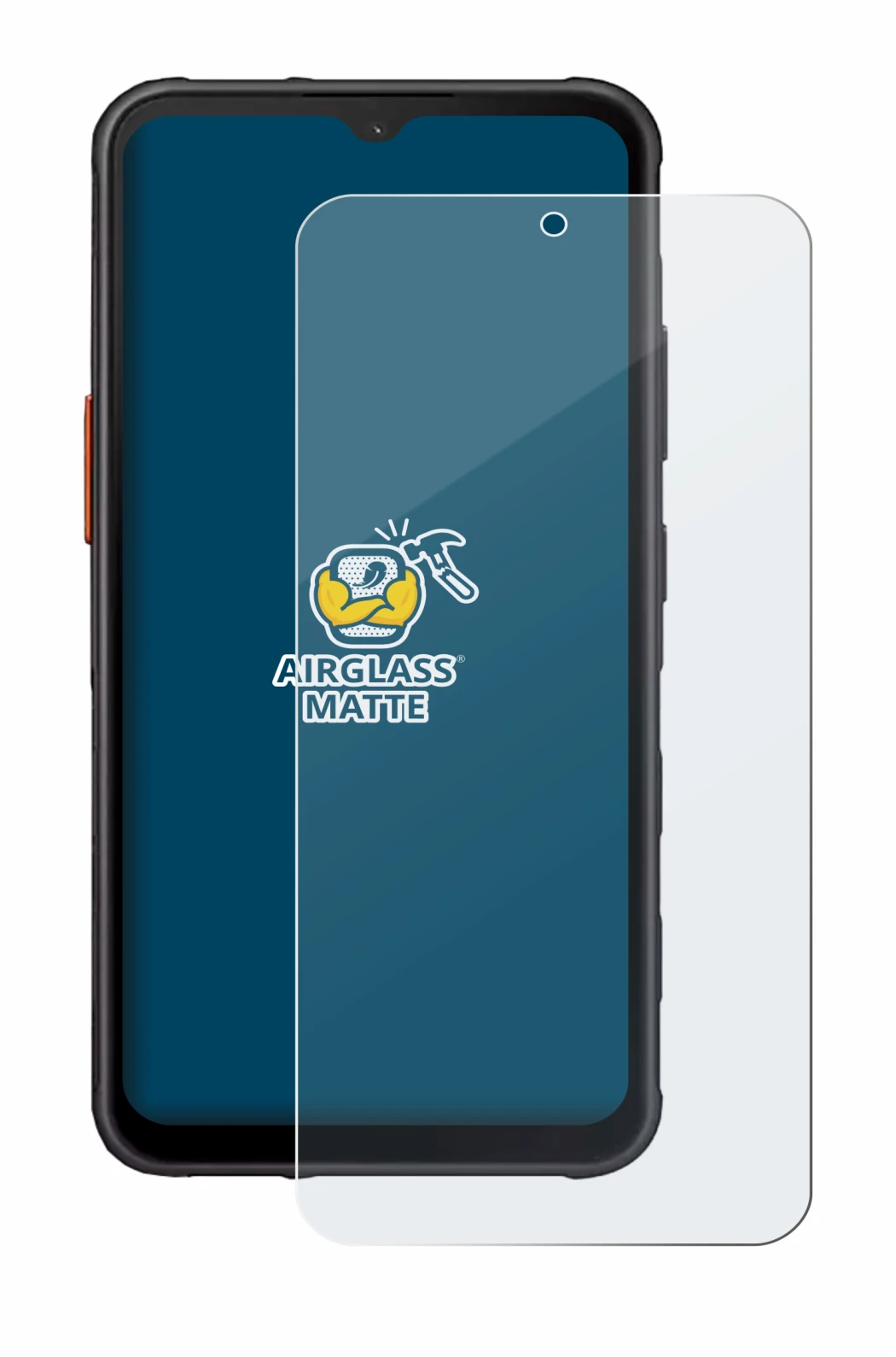 Abbildung des Geräts Samsung Galaxy XCover 7 mit einer Vielzahl des Displayschutzes.