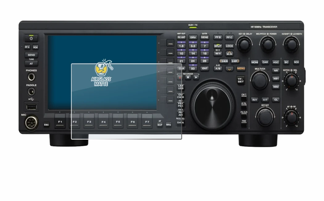 Abbildung des Geräts Kenwood TS-890S mit einer Vielzahl des Displayschutzes.