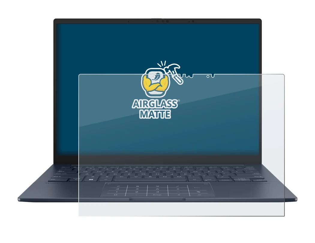 Abbildung des Geräts ASUS ZenBook 14 OLED UX3405 Touch mit einer Vielzahl des Displayschutzes.