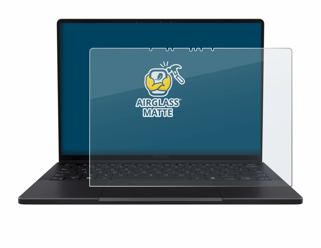 Abbildung des Geräts ASUS ProArt PX13 mit einer Vielzahl des Displayschutzes.