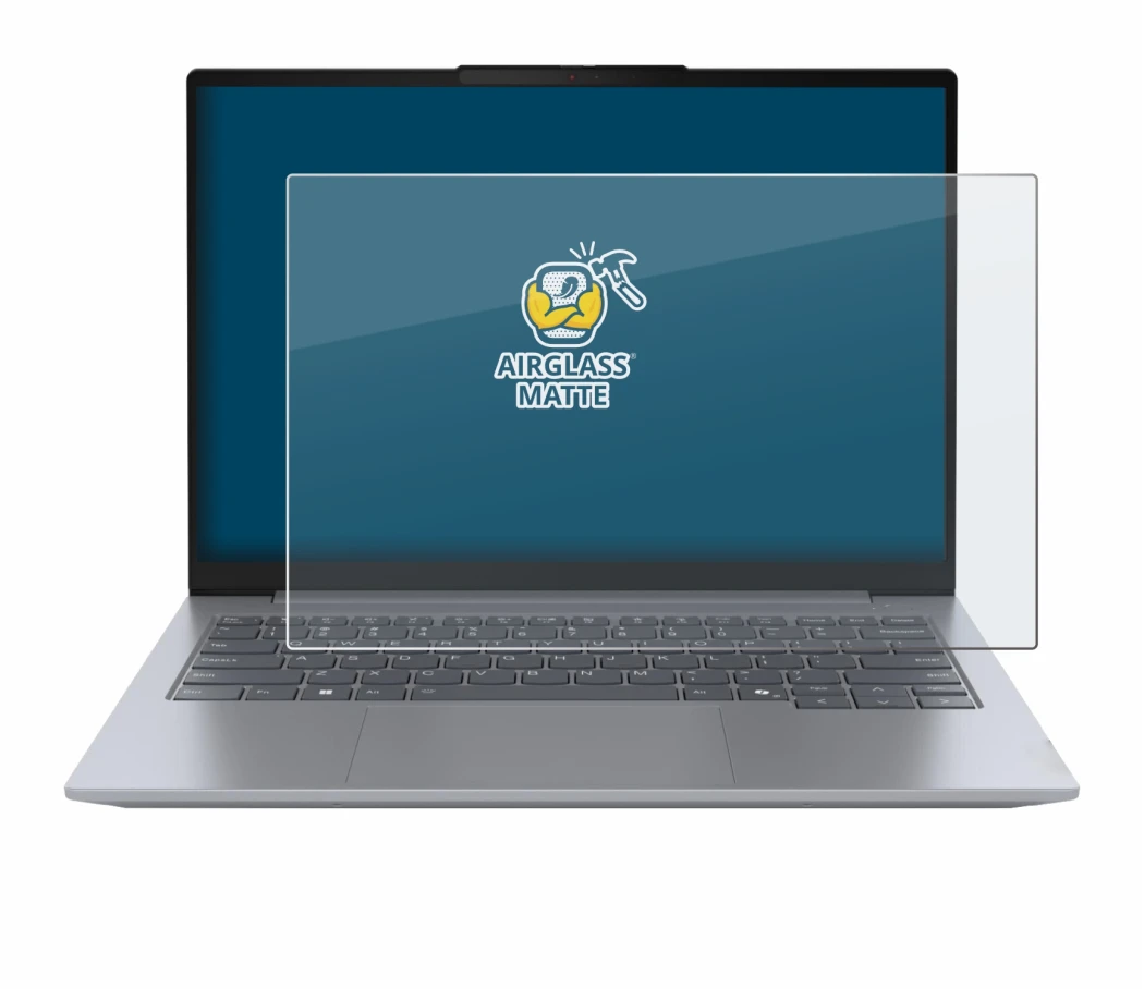 Abbildung des Geräts Lenovo ThinkBook 14 Gen 7 mit einer Vielzahl des Displayschutzes.