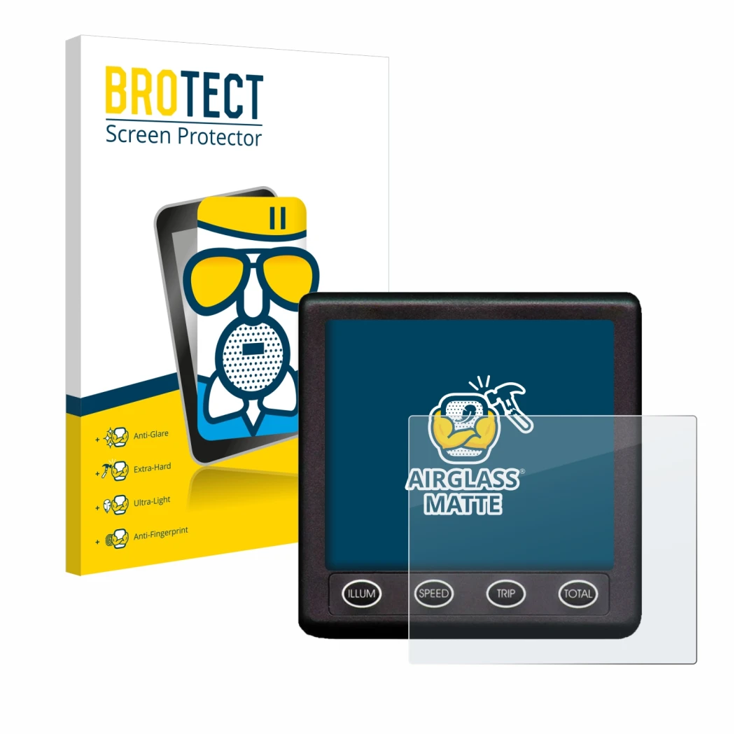 Vorderseite einer Produktverpackung mit dem Markenlogo BROTECT. Daneben ist das Gerät Nasa Marine Instruments Clipper Duet Sys