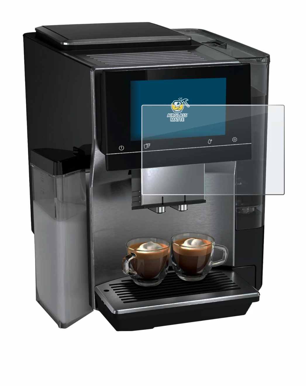 Abbildung des Geräts Siemens EQ700 mit einer Vielzahl des Displayschutzes.