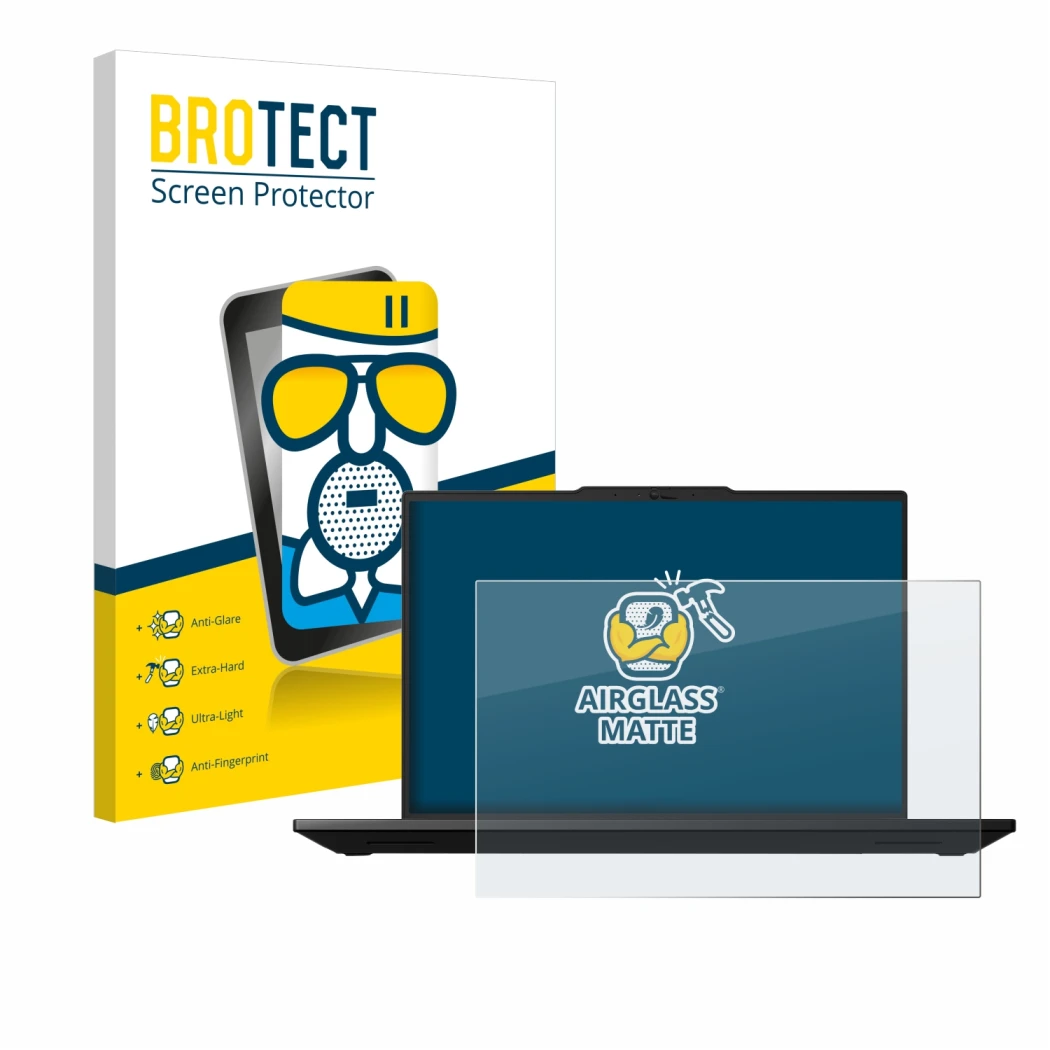 Vorderseite einer Produktverpackung mit dem Markenlogo BROTECT. Daneben ist das Gerät Lenovo ThinkPad P14s Gen 5 14.5