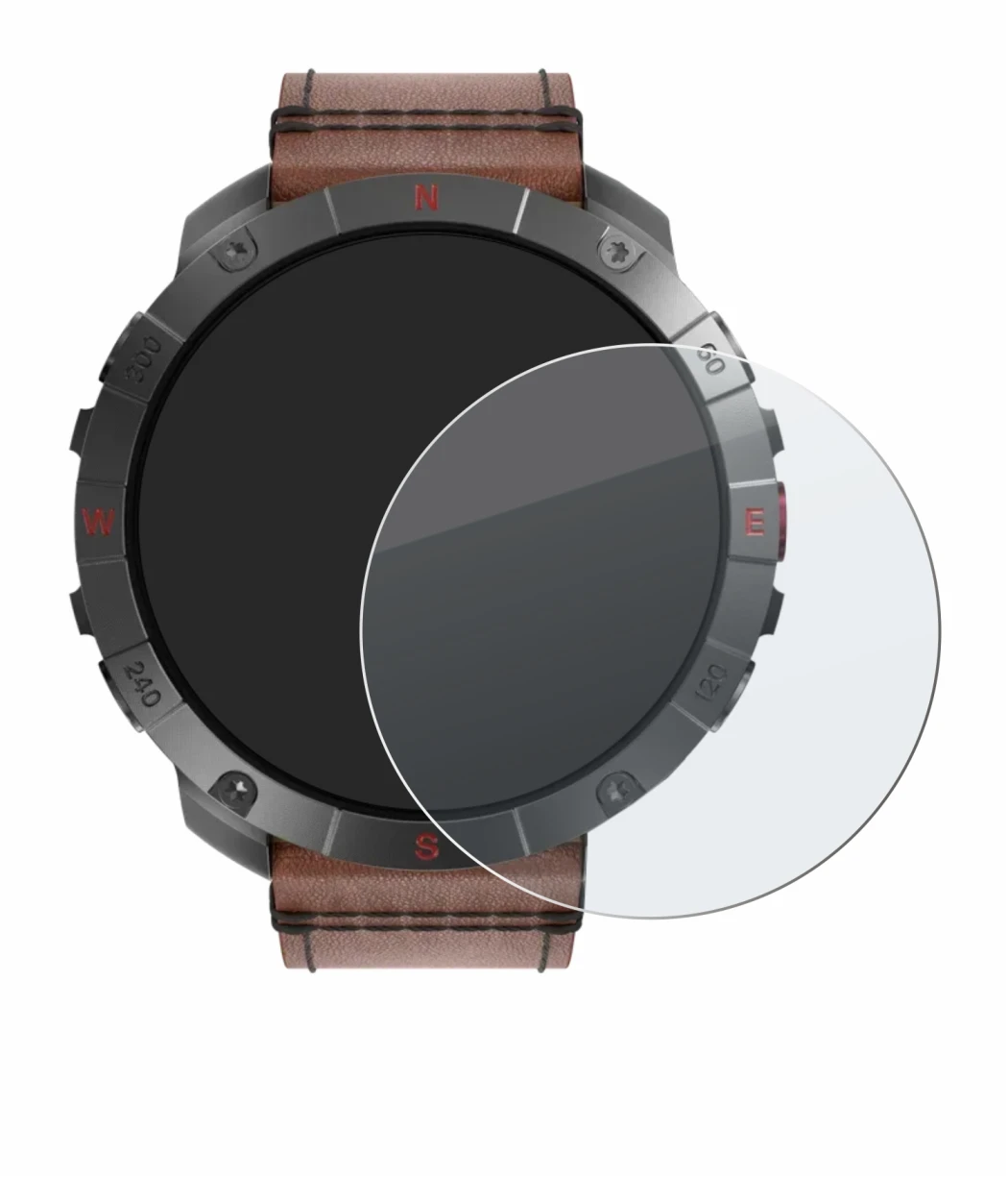 Abbildung des Geräts Polar Grit X2 Pro Titan mit einer Vielzahl des Displayschutzes.