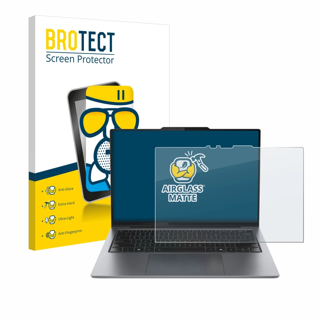 Vorderseite einer Produktverpackung mit dem Markenlogo BROTECT. Daneben ist das Gerät Lenovo ThinkPad X9 15 Aura Edition 15