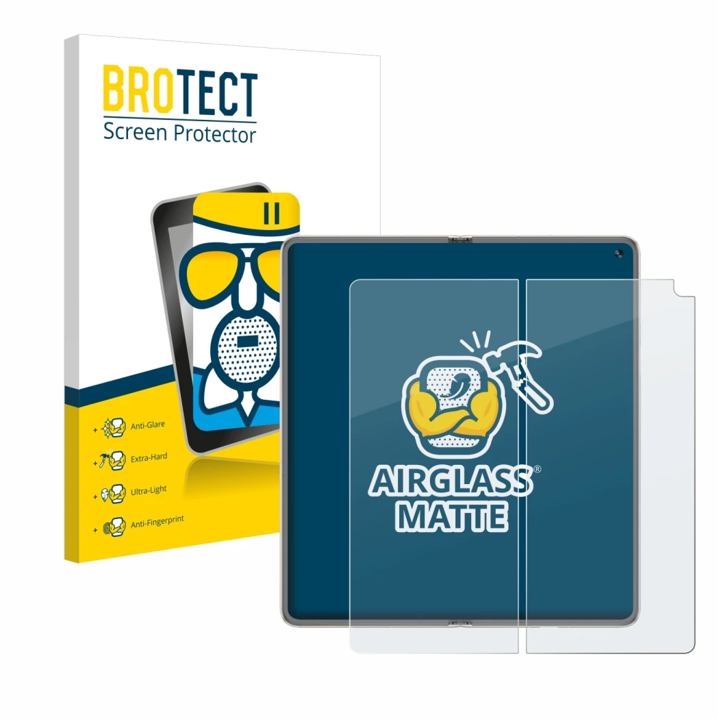 Vorderseite einer Produktverpackung mit dem Markenlogo BROTECT. Daneben ist das Gerät Huawei Mate X6 (Inneres Display) mit dem