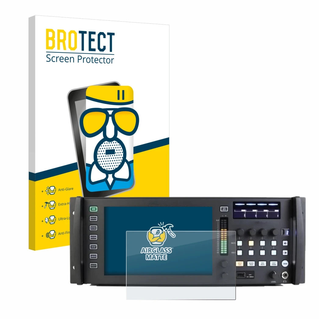 Vorderseite einer Produktverpackung mit dem Markenlogo BROTECT. Daneben ist das Gerät Behringer Wing Rack mit dem zugehörigen 