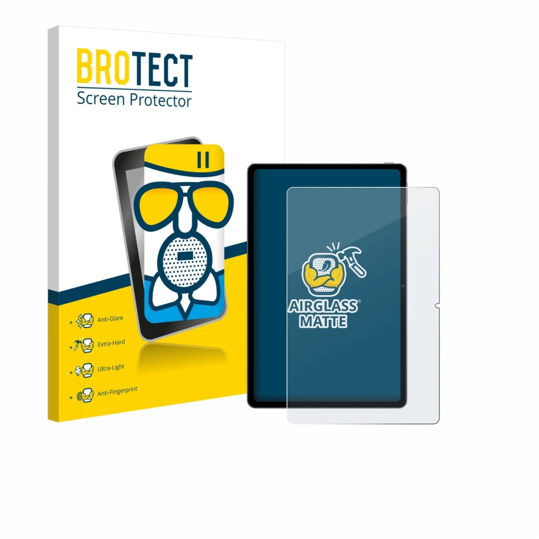 Vorderseite einer Produktverpackung mit dem Markenlogo BROTECT. Daneben ist das Gerät Xiaomi Redmi Pad SE 11 mit dem zugehörig