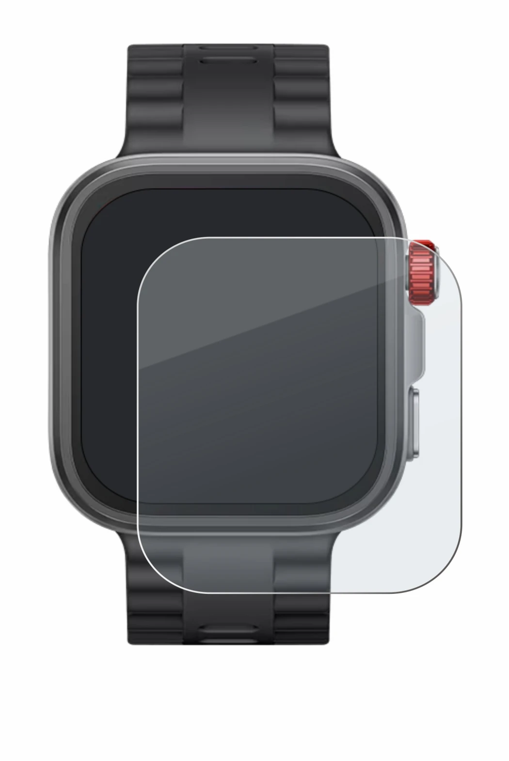 Abbildung des Geräts Huawei Watch Fit 4 Pro mit einer Vielzahl des Displayschutzes.