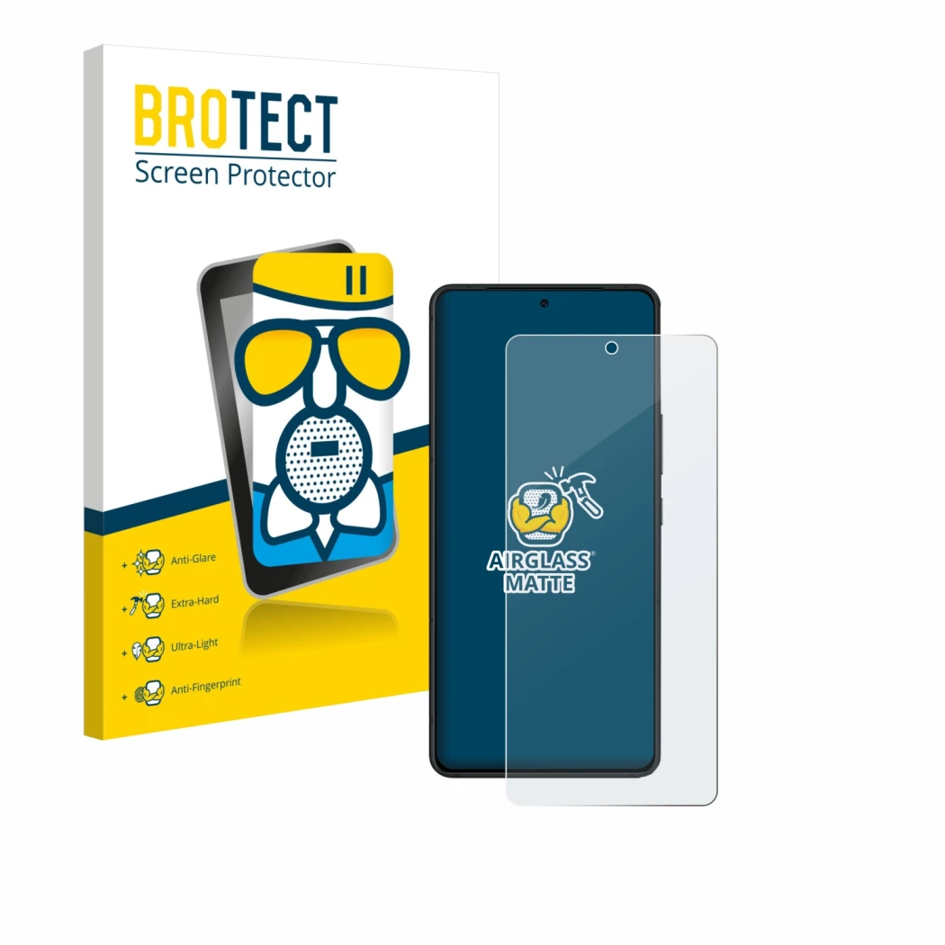 Vorderseite einer Produktverpackung mit dem Markenlogo BROTECT. Daneben ist das Gerät ASUS ROG Phone 9 Pro Edition mit dem zug