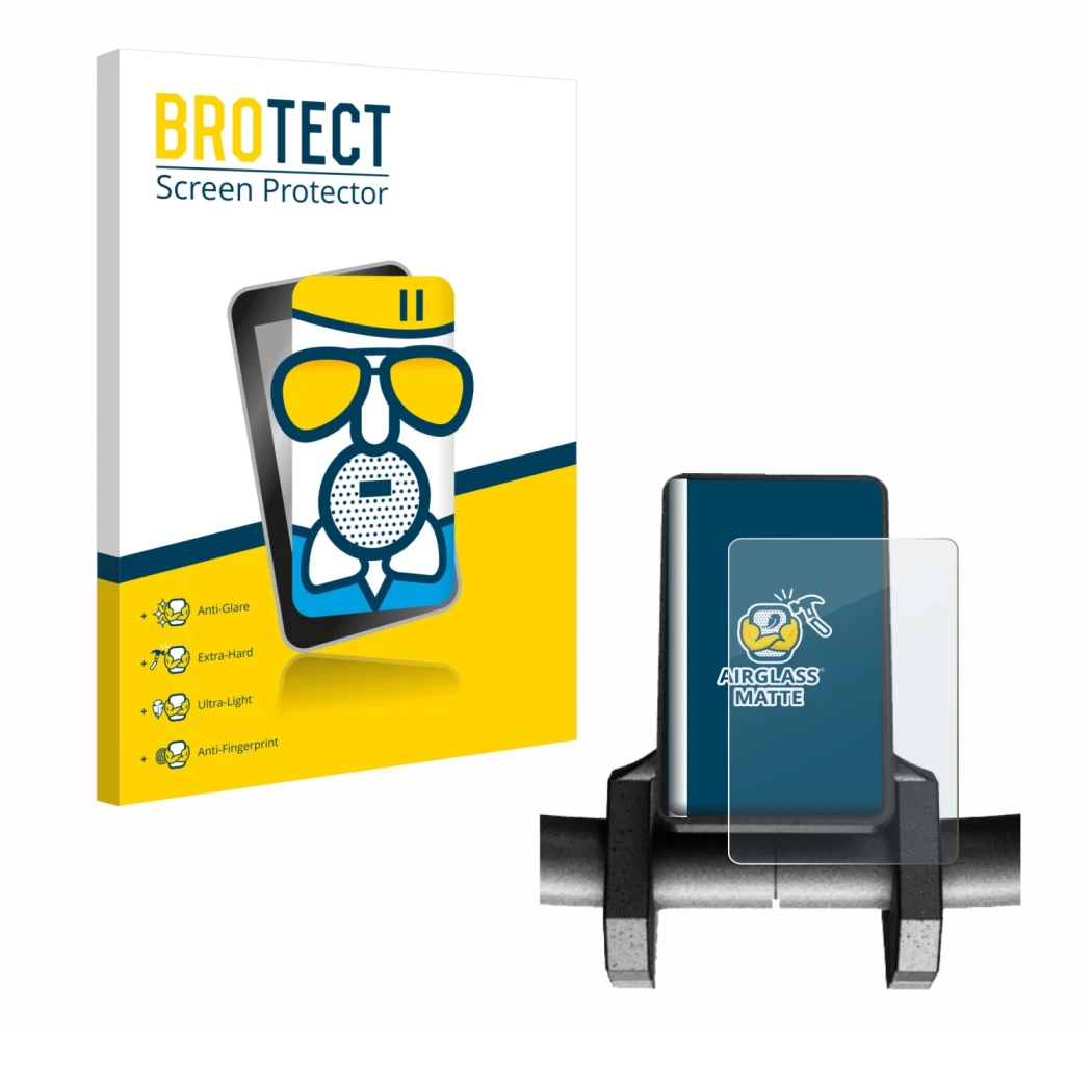 Vorderseite einer Produktverpackung mit dem Markenlogo BROTECT. Daneben ist das Gerät Joyor S10-S V2 mit dem zugehörigen Displ