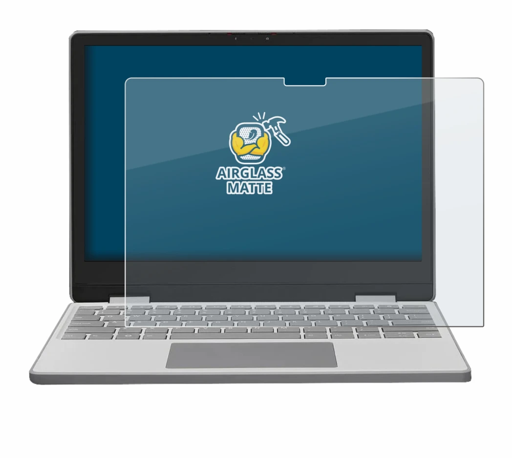 Abbildung des Geräts Framework Laptop 12 mit einer Vielzahl des Displayschutzes.