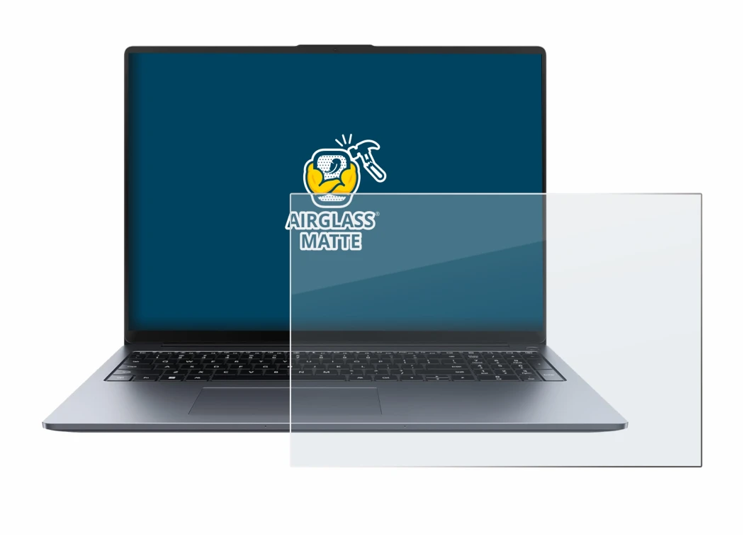 Abbildung des Geräts Huawei MateBook D 16 2024 mit einer Vielzahl des Displayschutzes.