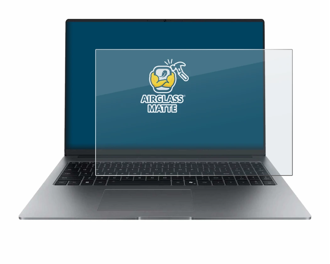 Abbildung des Geräts Honor MagicBook X16 Plus 2025 mit einer Vielzahl des Displayschutzes.