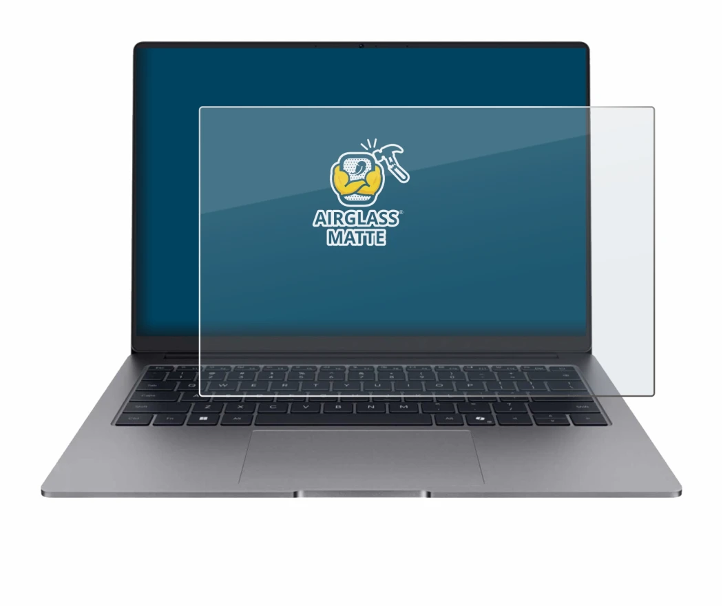 Abbildung des Geräts Honor MagicBook X14 Plus 2025 mit einer Vielzahl des Displayschutzes.