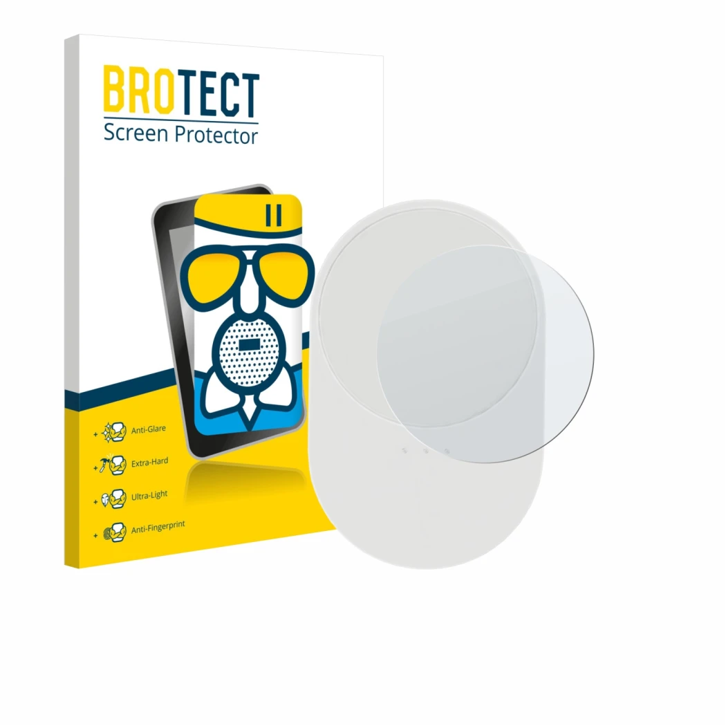 Vorderseite einer Produktverpackung mit dem Markenlogo BROTECT. Daneben ist das Gerät Ikea Bilresa mit dem zugehörigen Display