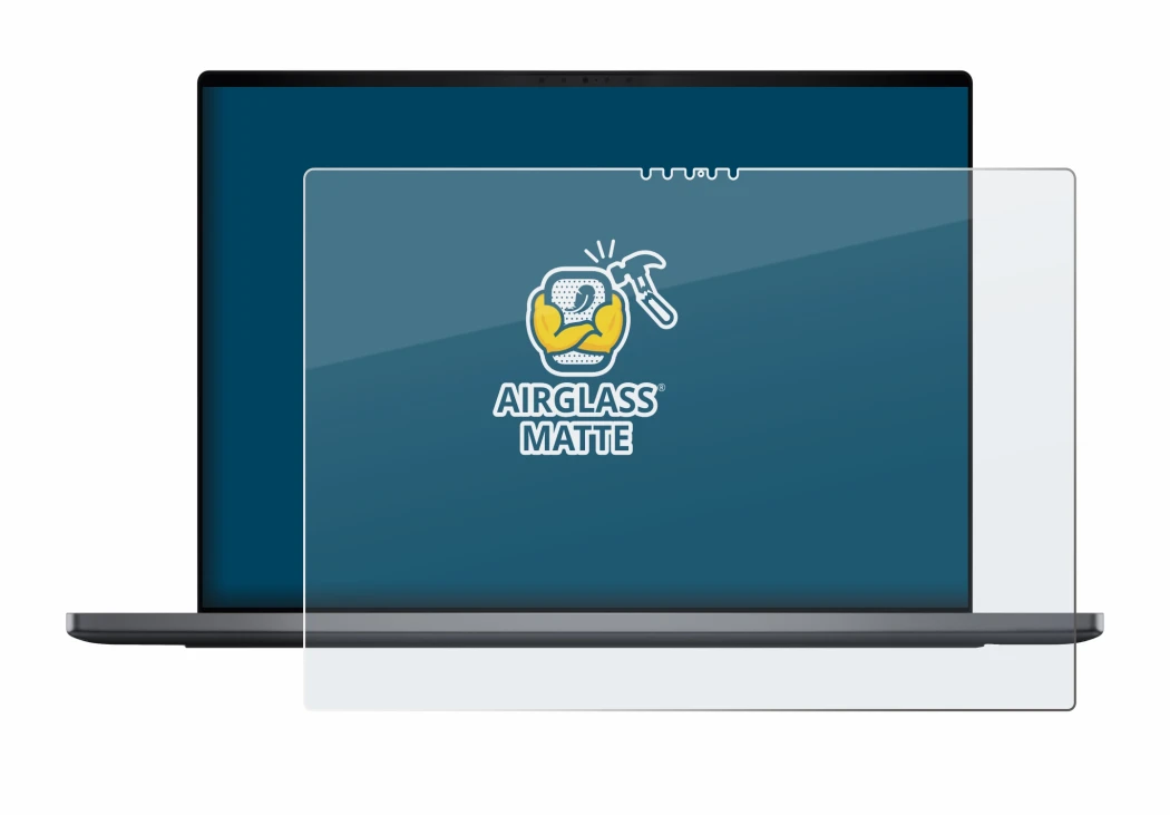 Abbildung des Geräts Dell XPS 16 DA16260 mit einer Vielzahl des Displayschutzes.