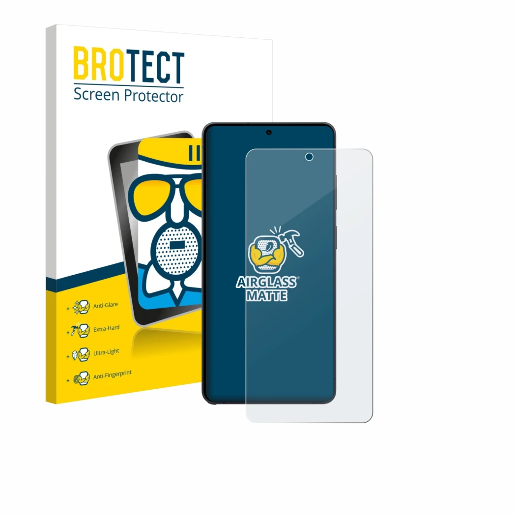 Vorderseite einer Produktverpackung mit dem Markenlogo BROTECT. Daneben ist das Gerät Samsung Galaxy S26 Ultra mit dem zugehör