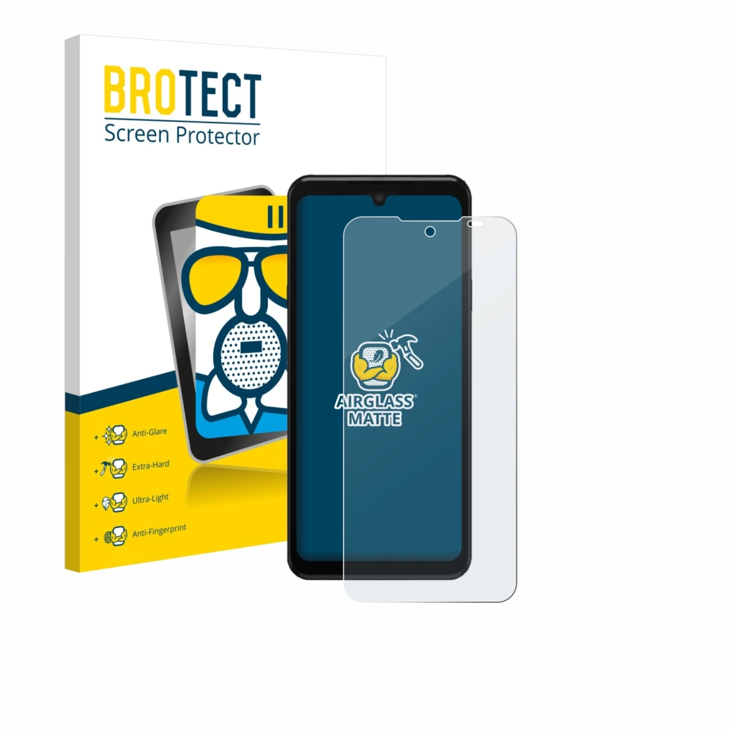 Vorderseite einer Produktverpackung mit dem Markenlogo BROTECT. Daneben ist das Gerät Sunmi L3 mit dem zugehörigen Displayschu