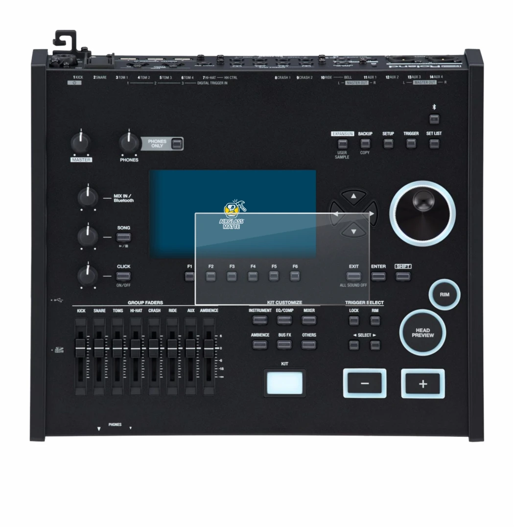 Abbildung des Geräts Roland V71 mit einer Vielzahl des Displayschutzes.