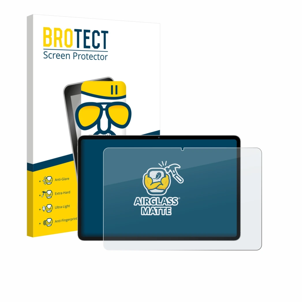 Vorderseite einer Produktverpackung mit dem Markenlogo BROTECT. Daneben ist das Gerät Blackview Oscal Elite 1 12.1