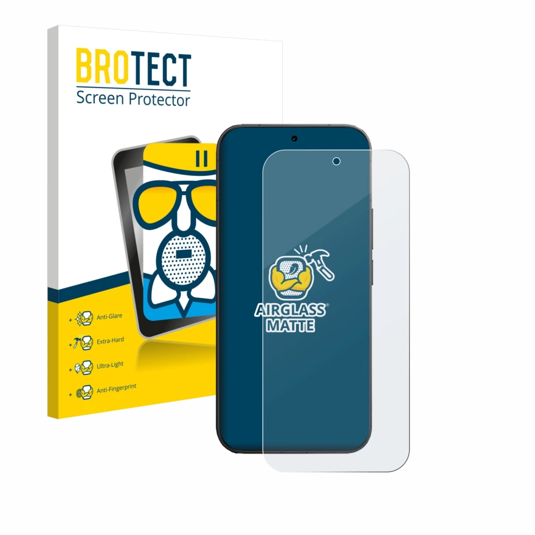 Vorderseite einer Produktverpackung mit dem Markenlogo BROTECT. Daneben ist das Gerät Vivo V70 mit dem zugehörigen Displayschu