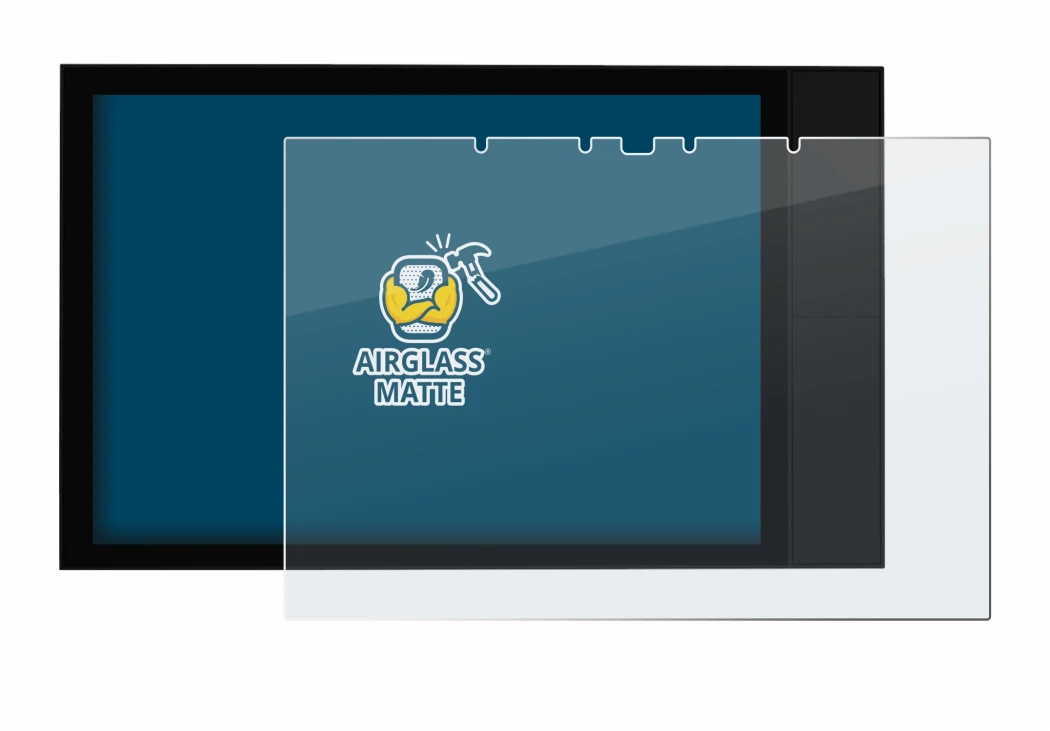 Abbildung des Geräts Shelly Wall Display XL mit einer Vielzahl des Displayschutzes.