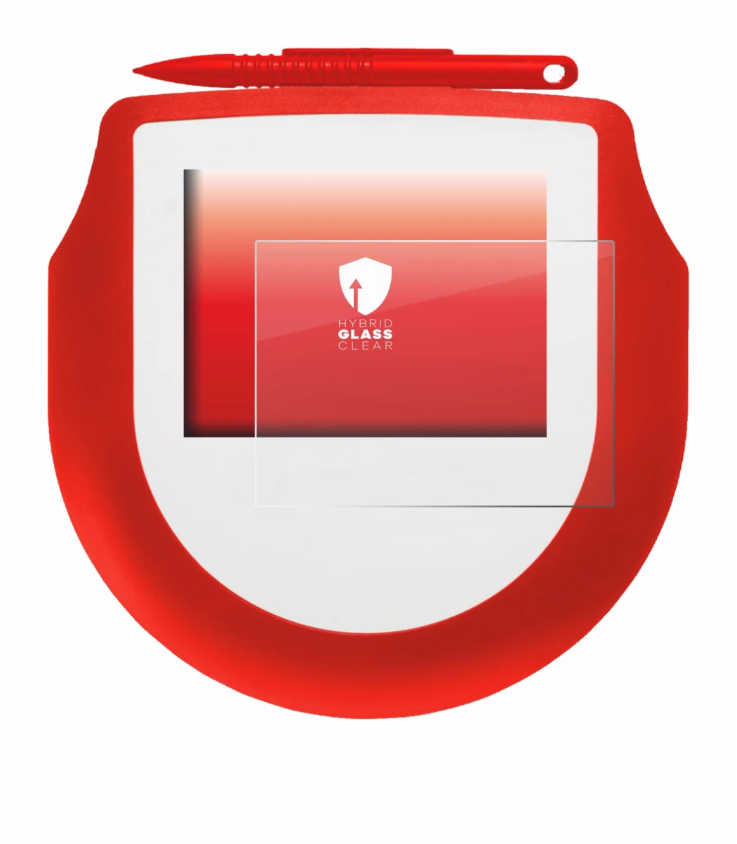 Abbildung des Geräts Signotec Signature Pad Omega mit einer Vielzahl des Displayschutzes.