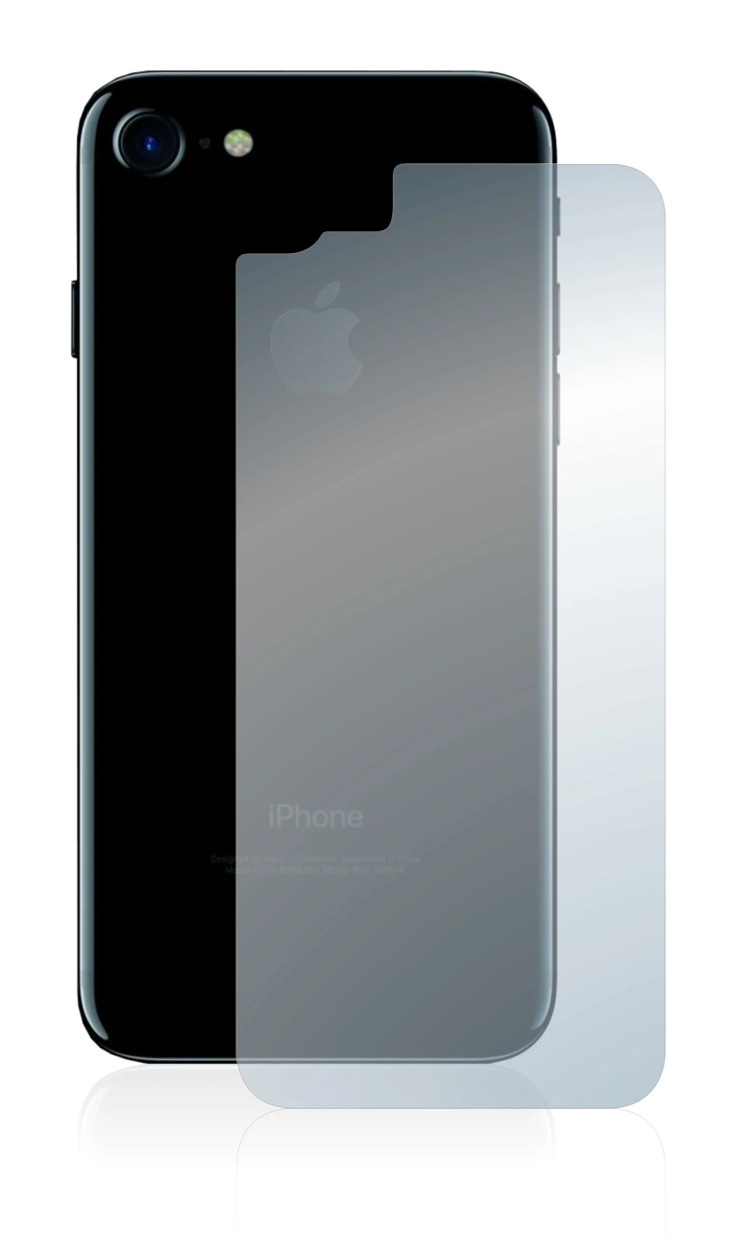 Abbildung des Geräts Apple iPhone 7 Rückseite (gesamte Fläche) mit einer Vielzahl des Displayschutzes.