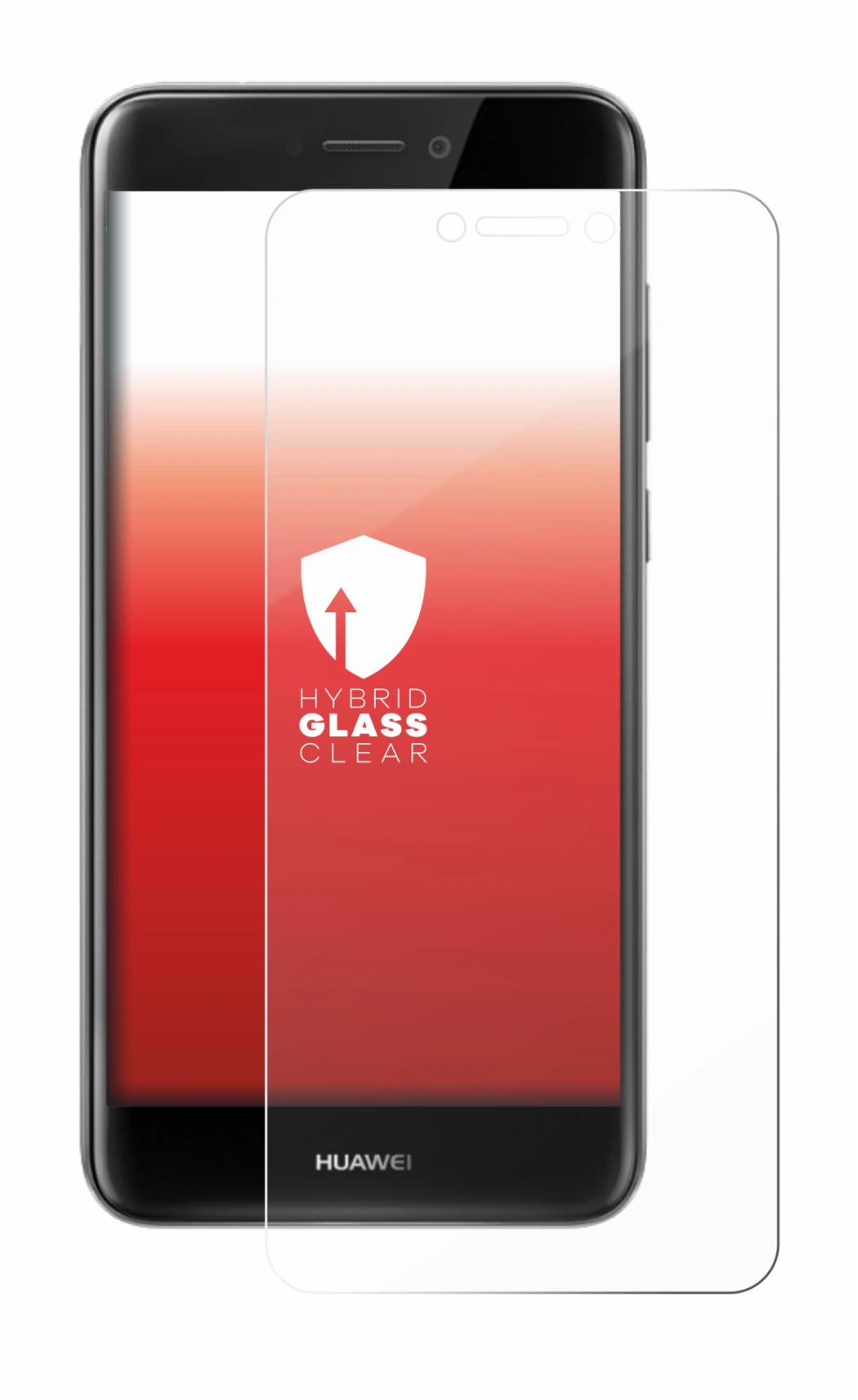 Abbildung des Geräts Huawei P8 Lite 2017 mit einer Vielzahl des Displayschutzes.