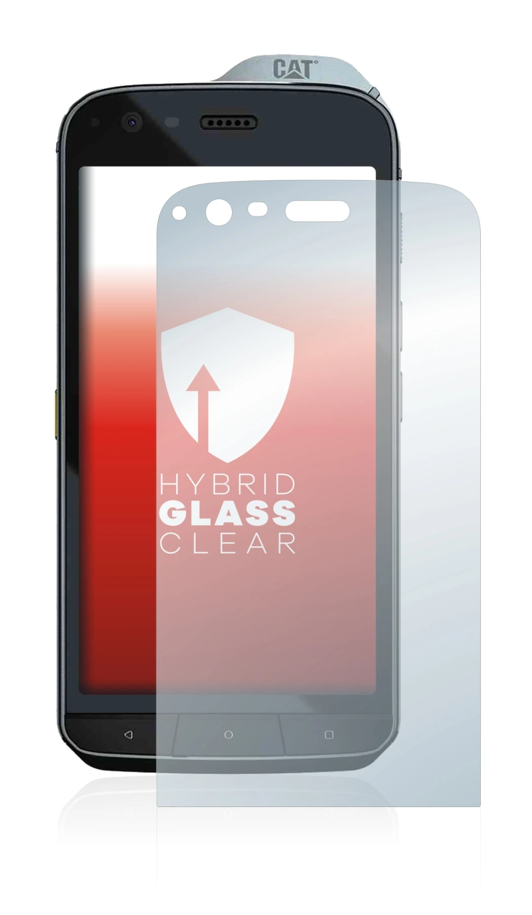 Abbildung des Geräts Caterpillar Cat S61 mit einer Vielzahl des Displayschutzes.