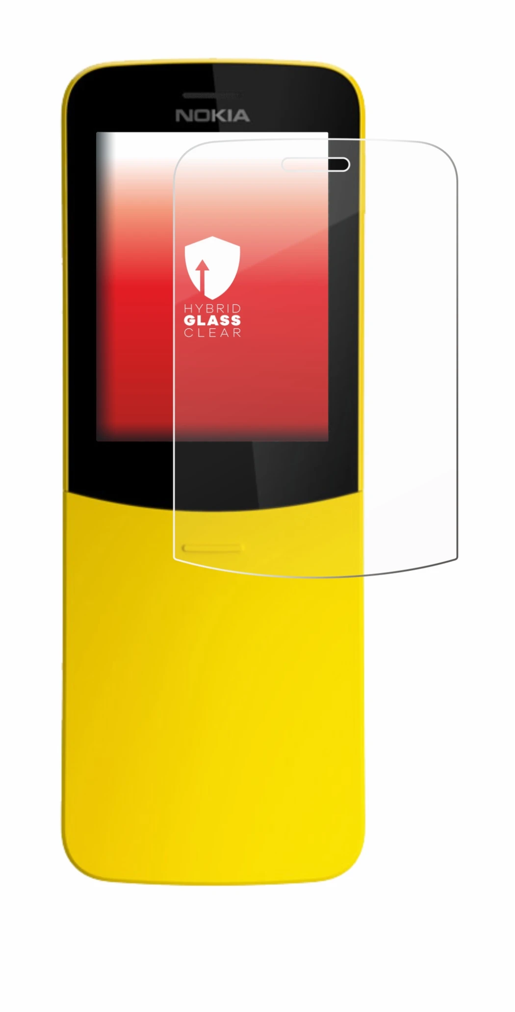 Abbildung des Geräts Nokia 8110 mit einer Vielzahl des Displayschutzes.