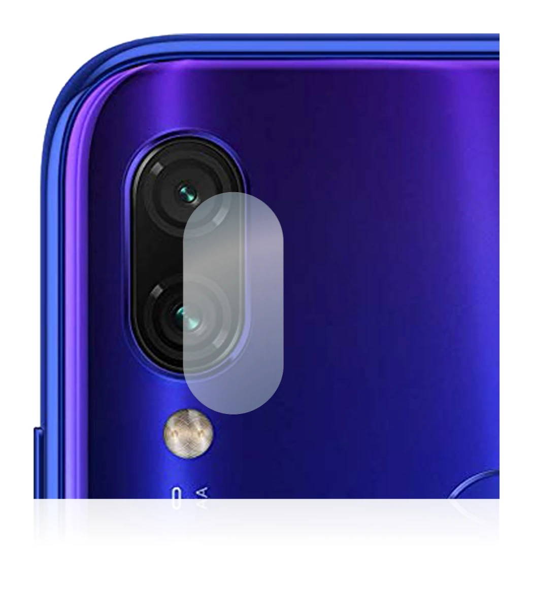 Abbildung des Geräts Xiaomi Redmi Note 7 (NUR Kameraschutz) mit einer Vielzahl des Displayschutzes.
