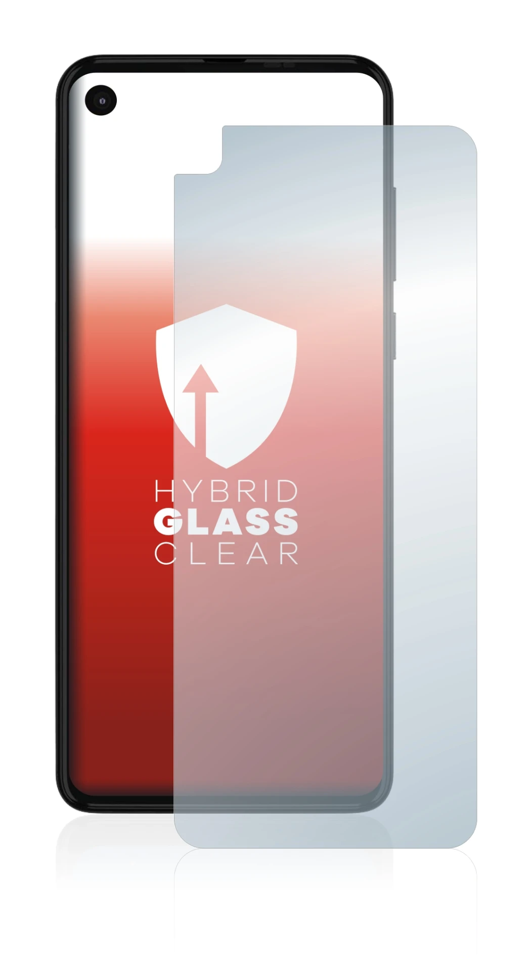 Abbildung des Geräts Motorola One Action mit einer Vielzahl des Displayschutzes.