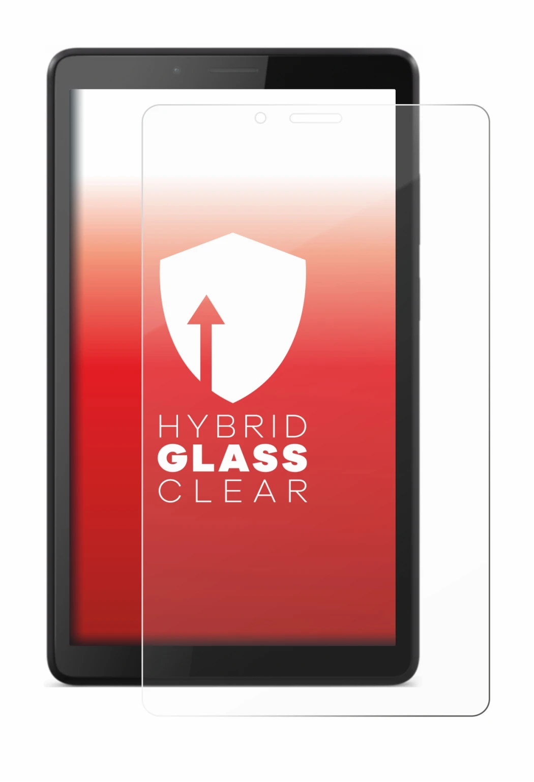 Abbildung des Geräts Lenovo Tab M7 mit einer Vielzahl des Displayschutzes.