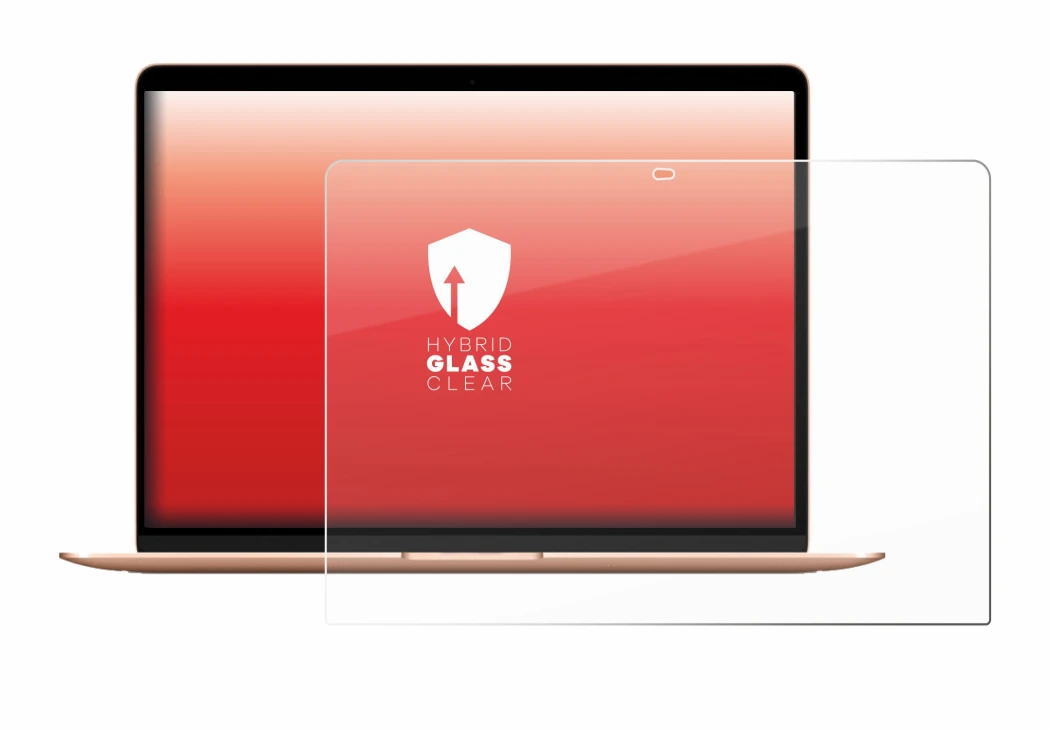 Abbildung des Geräts Apple MacBook Air M1 2020 mit einer Vielzahl des Displayschutzes.
