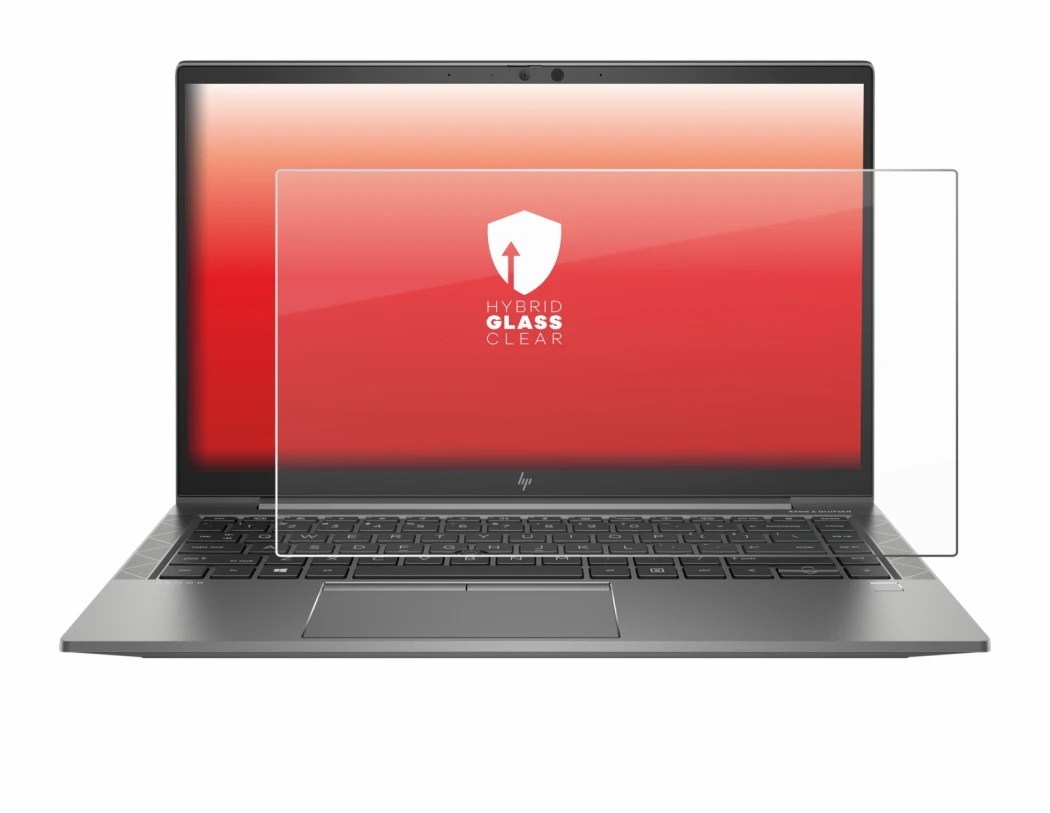 Abbildung des Geräts HP ZBook Firefly 14 G8 mit einer Vielzahl des Displayschutzes.