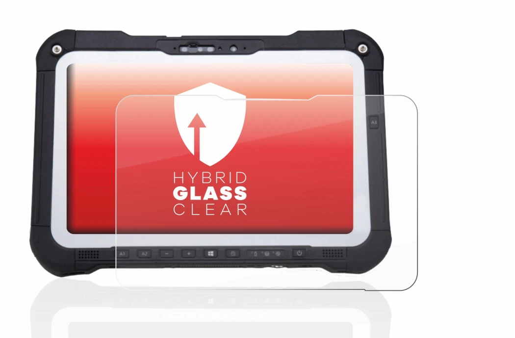 Abbildung des Geräts Panasonic Toughbook FZ-G2 mit einer Vielzahl des Displayschutzes.