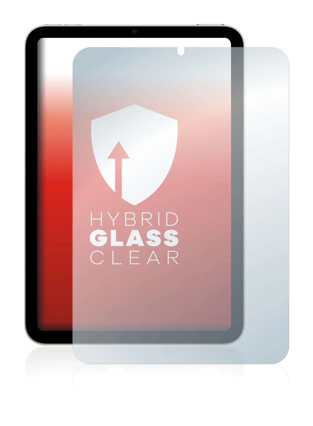 Abbildung des Geräts Apple iPad Mini 6 2021 mit einer Vielzahl des Displayschutzes.