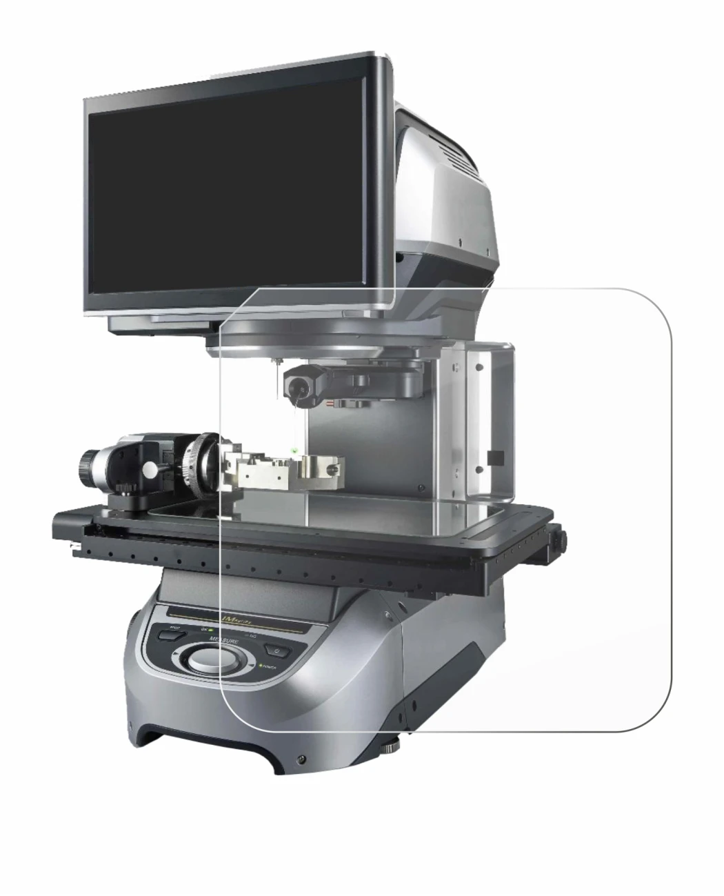 Abbildung des Geräts Keyence IM-8020 Glasplatte mit einer Vielzahl des Displayschutzes.