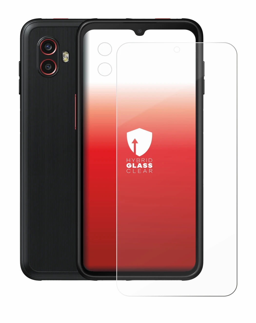 Abbildung des Geräts Samsung Galaxy Xcover 6 Pro (Display+Kamera) mit einer Vielzahl des Displayschutzes.