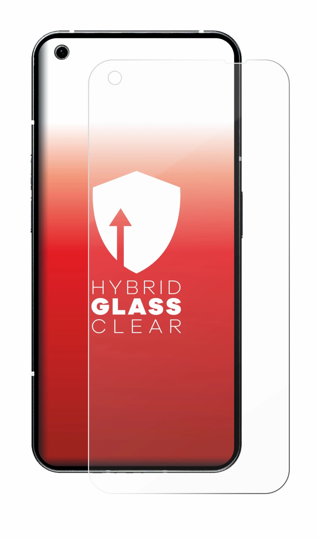 Abbildung des Geräts Nothing Phone (1) mit einer Vielzahl des Displayschutzes.