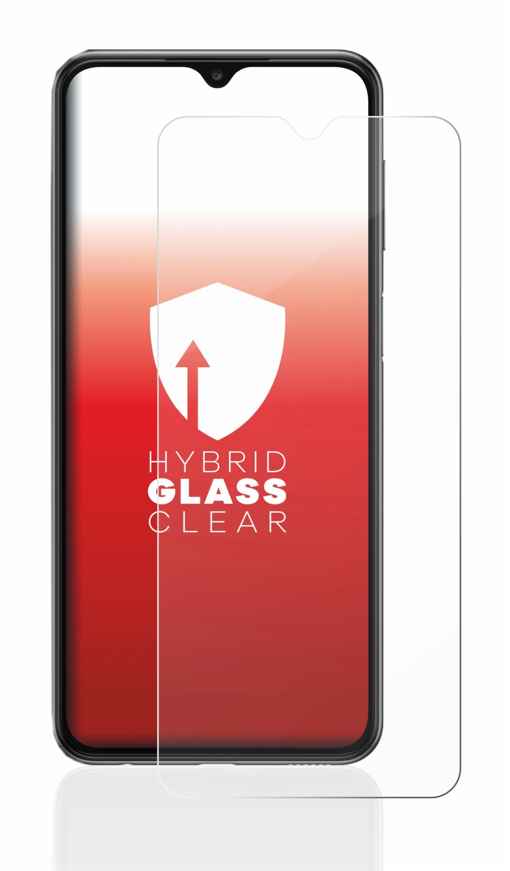 Abbildung des Geräts Samsung Galaxy A23 5G mit einer Vielzahl des Displayschutzes.