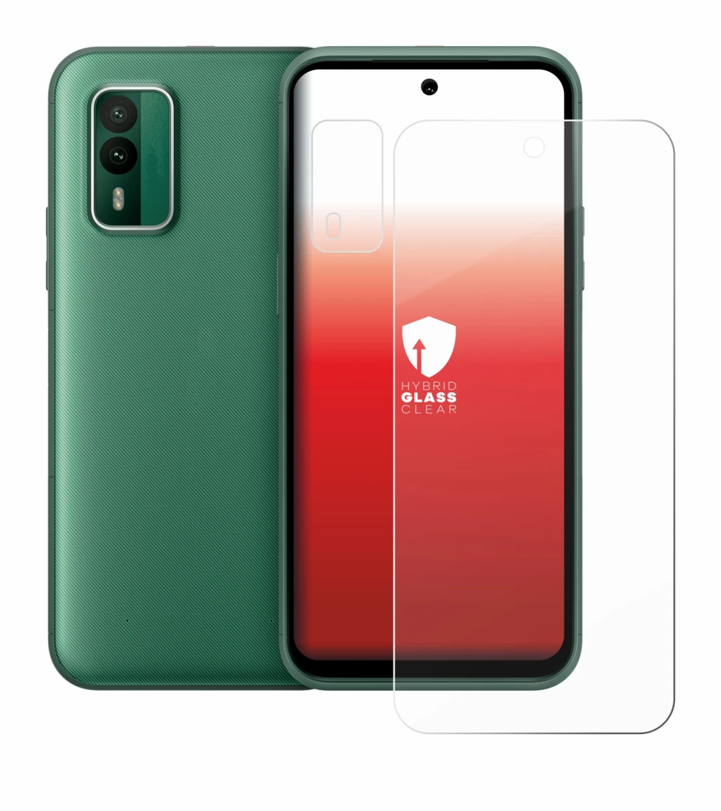Abbildung des Geräts Nokia XR21 (Display+Kamera) mit einer Vielzahl des Displayschutzes.